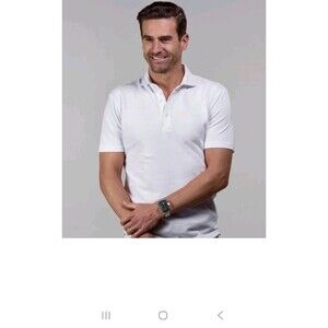 Collars & Co. Luxury Pique Cotton Short Sleeve Polo Shirt White Size 3XL NWT